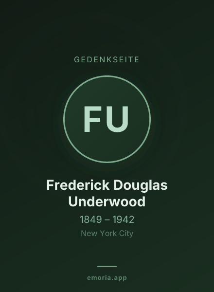 Gedenkportrait von Frederick Douglas Underwood