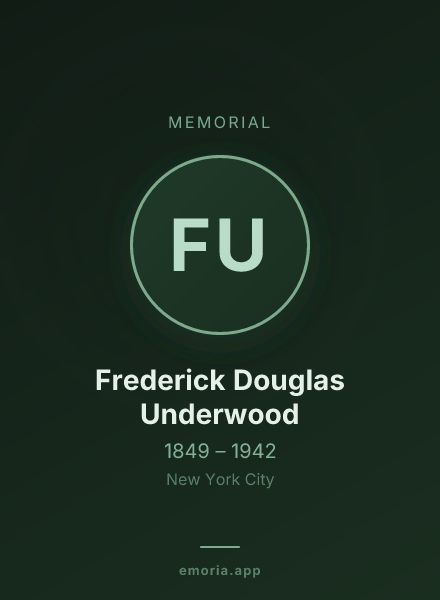 Memorial portrait of Frederick Douglas Underwood