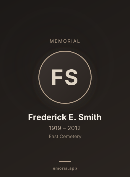 Memorial portrait of Frederick E. Smith