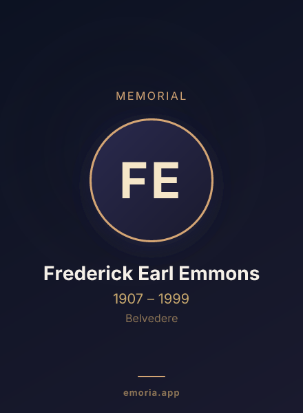 Memorial portrait of Frederick Earl Emmons