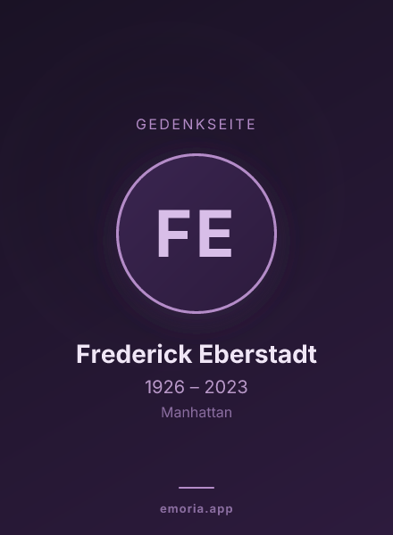 Gedenkportrait von Frederick Eberstadt