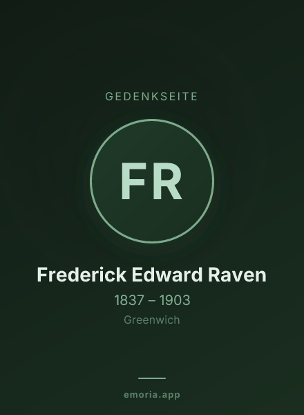 Gedenkportrait von Frederick Edward Raven