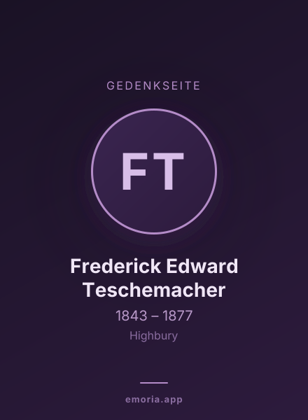 Gedenkportrait von Frederick Edward Teschemacher