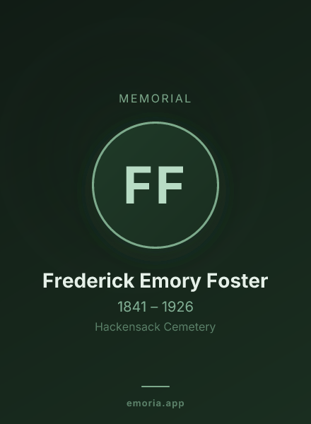 Memorial portrait of Frederick Emory Foster
