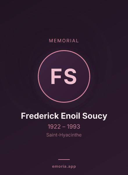 Memorial portrait of Frederick Enoil Soucy