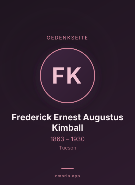Gedenkportrait von Frederick Ernest Augustus Kimball