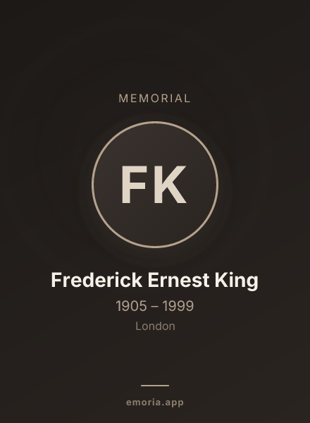 Memorial portrait of Frederick Ernest King