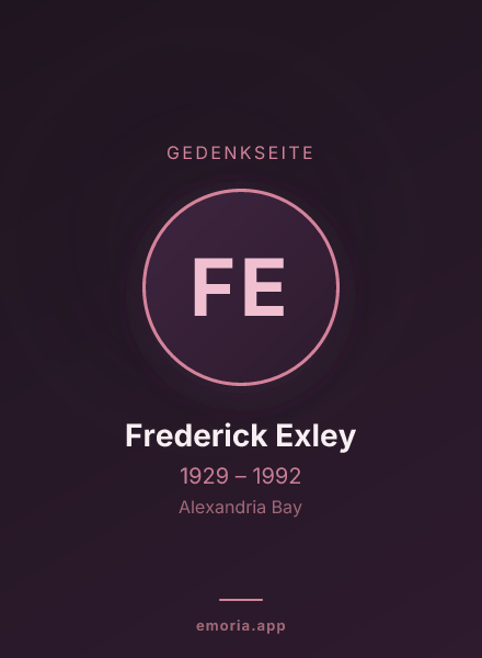 Gedenkportrait von Frederick Exley