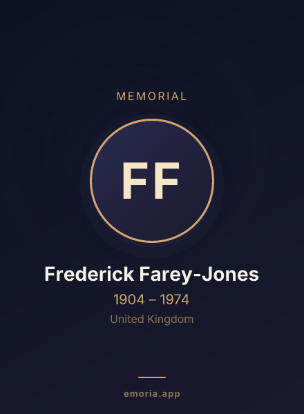 Memorial portrait of Frederick Farey-Jones