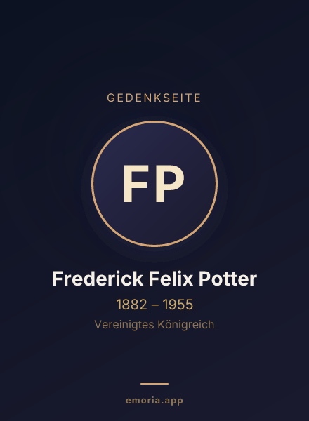Gedenkportrait von Frederick Felix Potter