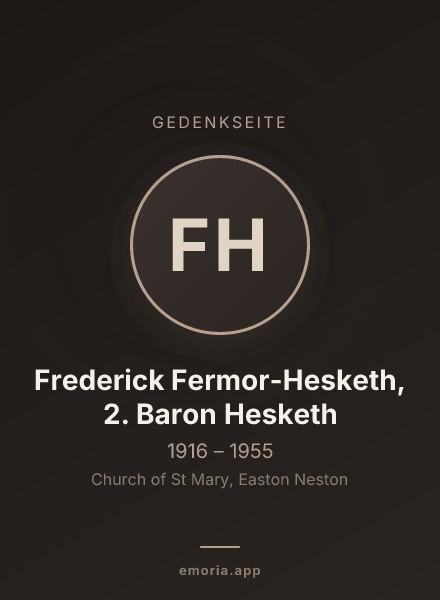 Gedenkportrait von Frederick Fermor-Hesketh, 2. Baron Hesketh