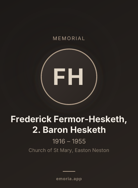 Memorial portrait of Frederick Fermor-Hesketh, 2. Baron Hesketh