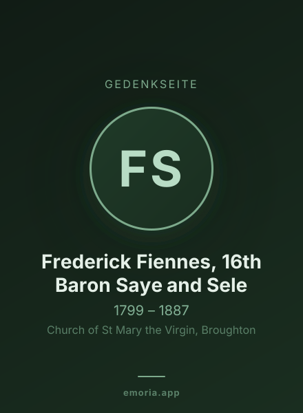 Gedenkportrait von Frederick Fiennes, 16th Baron Saye and Sele