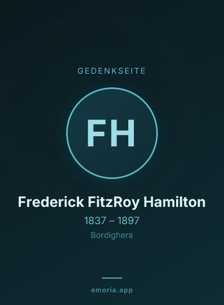 Gedenkportrait von Frederick FitzRoy Hamilton