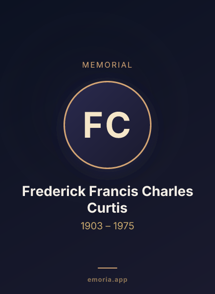 Memorial portrait of Frederick Francis Charles Curtis