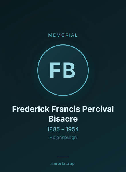 Memorial portrait of Frederick Francis Percival Bisacre