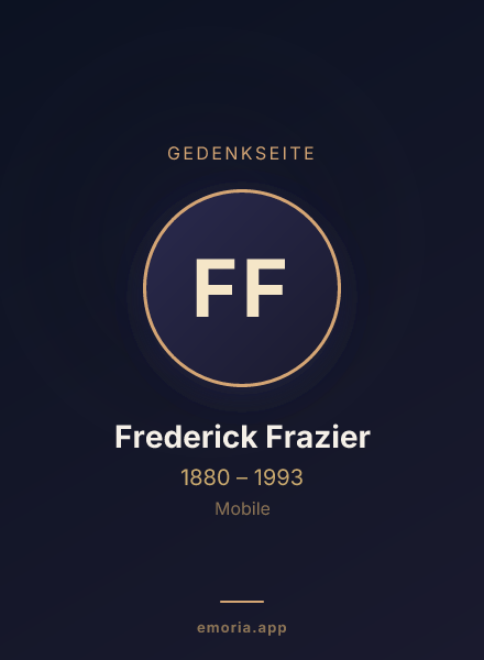 Gedenkportrait von Frederick Frazier