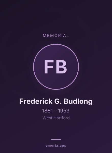 Memorial portrait of Frederick G. Budlong