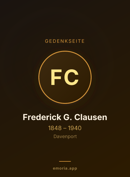 Gedenkportrait von Frederick G. Clausen