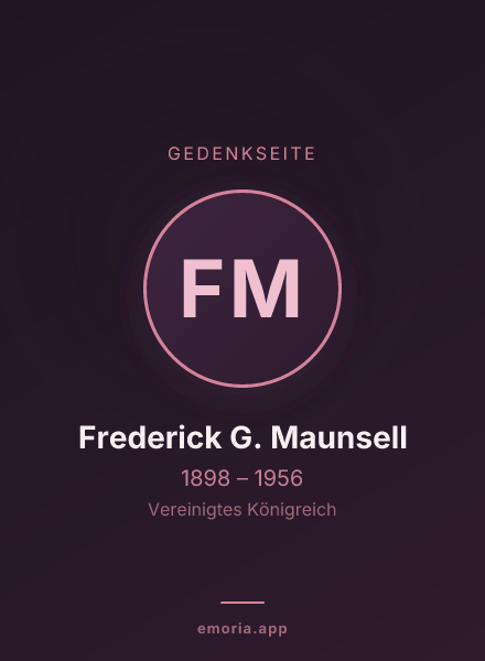 Gedenkportrait von Frederick G. Maunsell