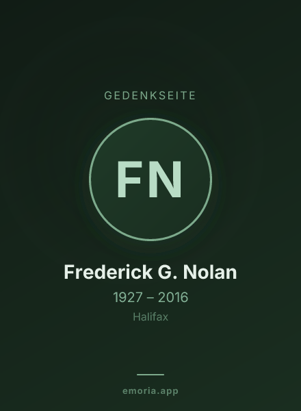 Gedenkportrait von Frederick G. Nolan