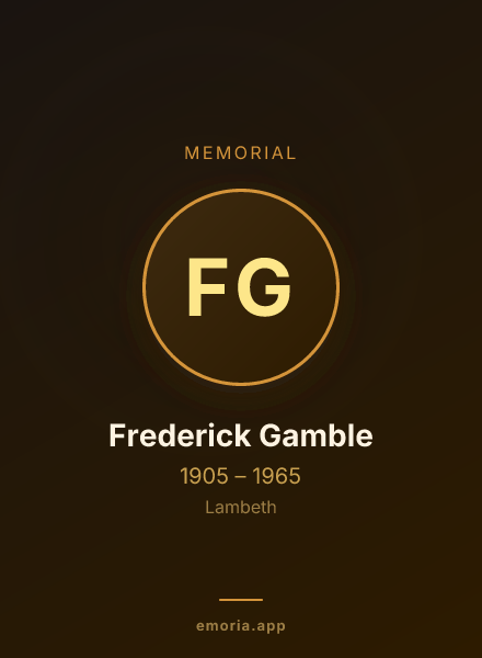 Memorial portrait of Frederick Gamble