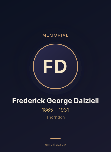 Memorial portrait of Frederick George Dalziell