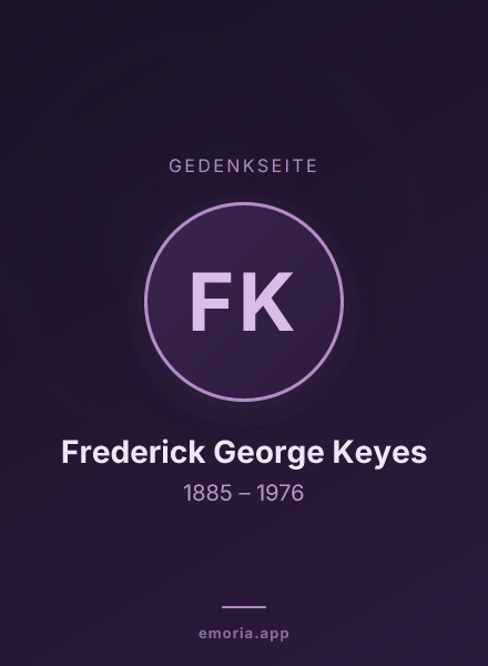 Gedenkportrait von Frederick George Keyes