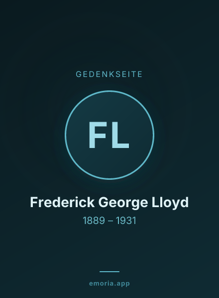 Gedenkportrait von Frederick George Lloyd