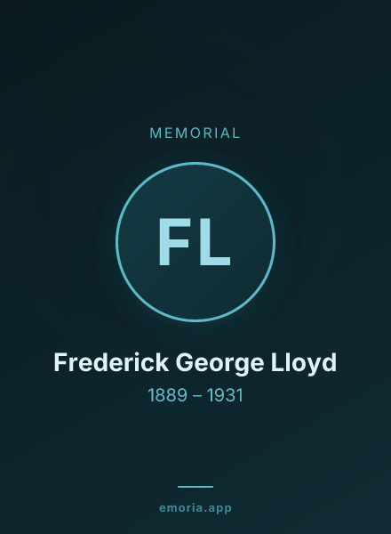 Memorial portrait of Frederick George Lloyd