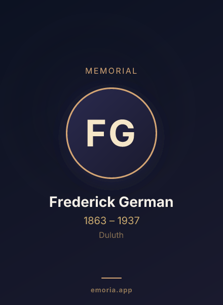 Memorial portrait of Frederick German