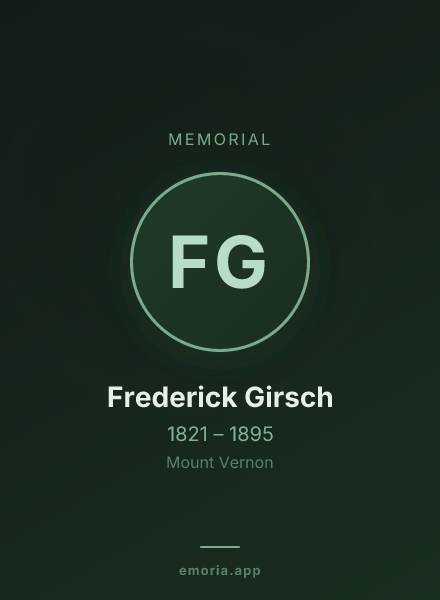 Memorial portrait of Frederick Girsch