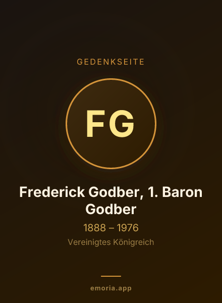 Gedenkportrait von Frederick Godber, 1. Baron Godber
