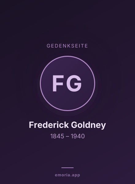 Gedenkportrait von Frederick Goldney
