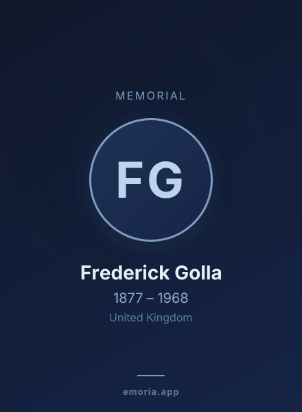 Memorial portrait of Frederick Golla