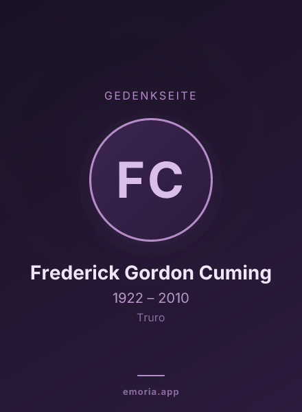 Gedenkportrait von Frederick Gordon Cuming
