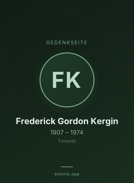 Gedenkportrait von Frederick Gordon Kergin