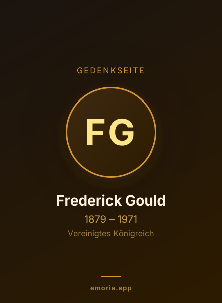 Gedenkportrait von Frederick Gould