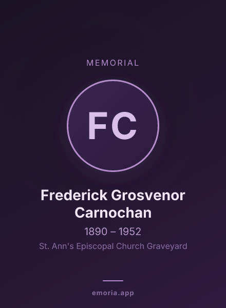 Memorial portrait of Frederick Grosvenor Carnochan
