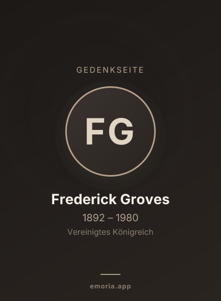 Gedenkportrait von Frederick Groves