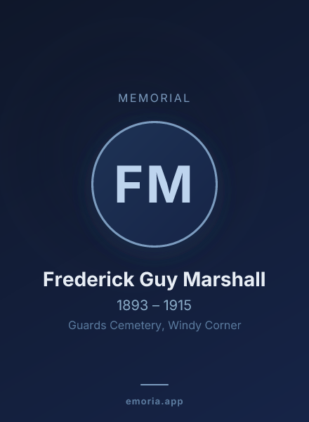 Memorial portrait of Frederick Guy Marshall