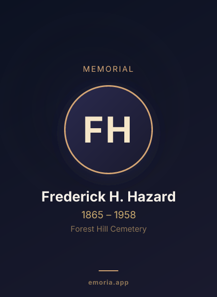 Memorial portrait of Frederick H. Hazard