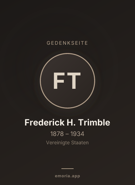 Gedenkportrait von Frederick H. Trimble
