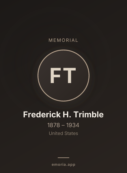 Memorial portrait of Frederick H. Trimble