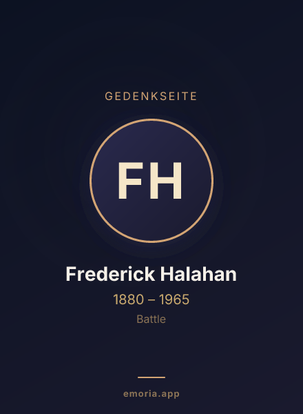 Gedenkportrait von Frederick Halahan
