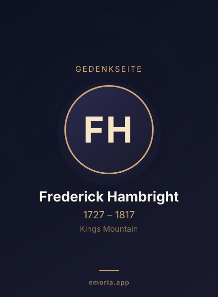 Gedenkportrait von Frederick Hambright