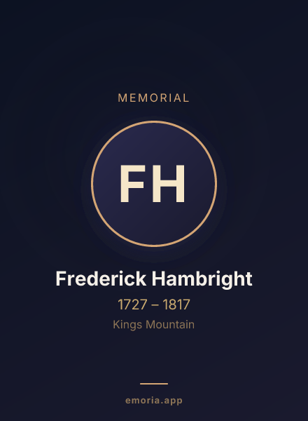 Memorial portrait of Frederick Hambright