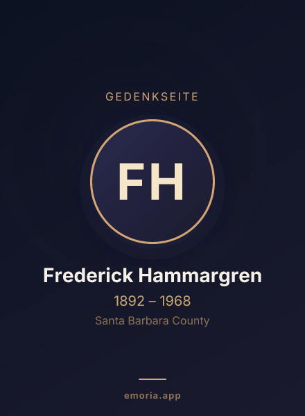 Gedenkportrait von Frederick Hammargren