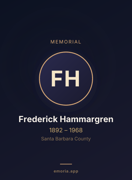 Memorial portrait of Frederick Hammargren