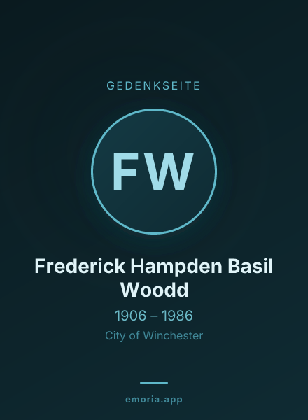 Gedenkportrait von Frederick Hampden Basil Woodd